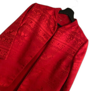 Vintage Red 16 Petite Dress Jacket 2 Piece Set Colorful Bright Vibrant b2-28